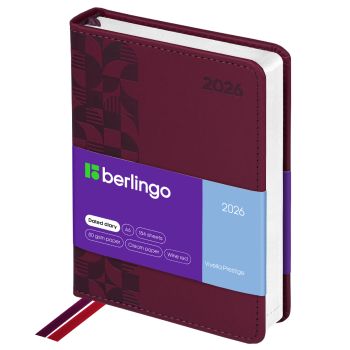 Ежедневник датированный 2026г., А6, 184л., кожзам, Berlingo 