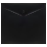 Папка-конверт на кнопке СТАММ А5+, 150мкм, пластик, непрозрачная, черная