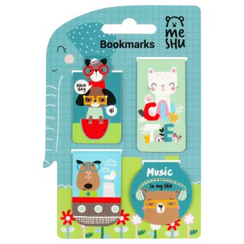 Закладки магнитные для книг, 4шт., MESHU 