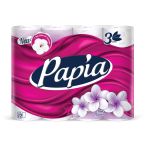 Бумага туалетная Papia "Балийский Цветок", 3-слойная, 12шт., ароматизир., фиолет. тиснение, белая Бумага туалетная Papia "Балийский Цветок", 3-слойная, 12шт., ароматизир., фиолет. тиснение, белая