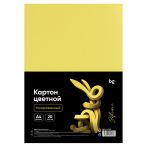 Картон цветной А4, BG, 20л., тонированный, желтый, 220г/м2