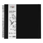 Скетчбук 100л., 300*300 Гамма "Студия", на спирали, черный, твердая обложка, на резинке, белая, 110г/м2