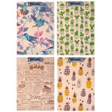 Планшет с зажимом Berlingo "Craft" А4, крафт-бумага, с рисунком, ассорти