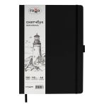 Скетчбук 100л., А4 Гамма "Студия", черный, твердая обложка, на резинке, слоновая кость, 110г/м2