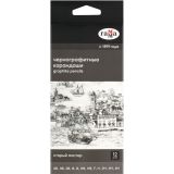 Набор карандашей ч/г Гамма 12шт., 4B-6H, кедр, картон. упаковка, европодвес Набор карандашей ч/г Гамма 12шт., 4B-6H, кедр, картон. упаковка, европодвес