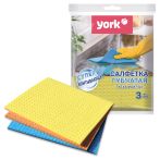 Салфетки для уборки York, набор 3шт., губчатые, 17,5*15,5см, ассорти Салфетки для уборки York, набор 3шт., губчатые, 17,5*15,5см, ассорти