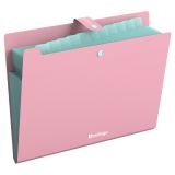 Папка 12 отделений Berlingo "Haze", А4, 600мкм, на кнопке, розовая