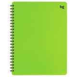 Тетрадь 80л., А4 клетка на гребне BG "Неон", пластиковая обложка, салатовый