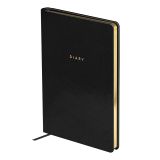 Ежедневник недатированный, А5, 136л., твердый переплет, кожзам, BG "Windsor. Black", черный, фольгированный срез