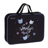 Папка текстильная с ручками 1 отделение, А4 Berlingo "Lovely Meow", 350*265*75мм, текстиль, на молнии