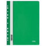 Папка-скоросшиватель пластик. перф. СТАММ А4, 180мкм, зеленая с прозр. верхом