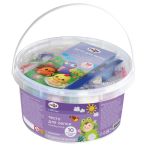 Тесто для лепки Гамма "Малыш", 35 брусков, 12 цветов, 1050г, стек, пластиковое ведро