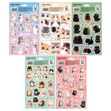 Наклейки бумажные MESHU "Cute cats", 12*21см, ассорти 10шт., европодвес