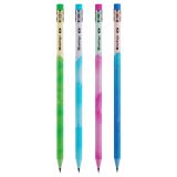 Карандаш ч/г Berlingo "Heat", круглый, с ластиком, заточен., пластиковый, ассорти