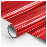 Упаковочная бумага глянц. 70*100см, MESHU "Металлик. Красный", 60г/м2