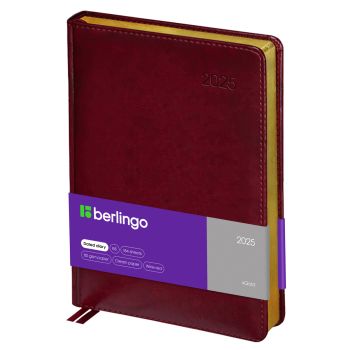 Ежедневник датированный 2025г., А4-(В5), 184л., кожзам, Berlingo 