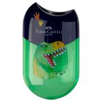 Точилка пластиковая Faber-Castell "Dinosaur" 2 отверстия, контейнер