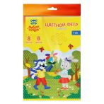 Фетр Мульти-Пульти, А4, 8л., 8цв., 1мм, с узором "Горошек", "Енот в волшебном мире"