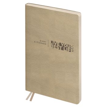 Ежедневник недатированный, А6+, 136л., мягкий переплет, кожзам, BG 