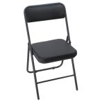Стул Фабрикант "Гольф" складной PV, 1, BL, каркас металл черный, экокожа черный, BOX4