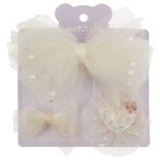 Заколки для волос MESHU с топперами, 3шт., светло-бежевый, европодвес