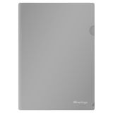 Папка-уголок Berlingo "Metallic", А4, 200мкм, серый металлик