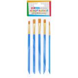 Набор кистей ArtSpace 5шт., синтетика, плоские, № 1, 2, 3, 4, 5, пакет, европодвес