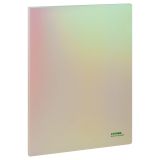 Папка с боковым зажимом СТАММ "Сияние" А4, 17мм, 700мкм, пластик, белый