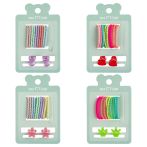 Набор аксессуаров для волос MESHU, резинки 10шт., диаметр 2см, заколки 2шт., 1см,ассорти, европодвес