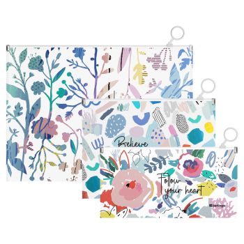 Набор пластиковых папок-конвертов на молнии Berlingo 