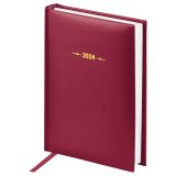 Ежедневник датированный 2024г., А6, 176л., балакрон, OfficeSpace "Ariane", бордовый
