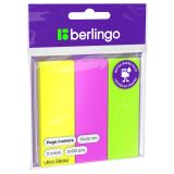Флажки-закладки Berlingo "Ultra Sticky", 25*75мм, 100л*3 неоновых цвета, европодвес Флажки-закладки Berlingo "Ultra Sticky", 25*75мм, 100л*3 неоновых цвета, европодвес