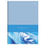 Тетрадь 80л., А4 клетка на гребне BG "Синева", глянцевая ламинация, твердая обложка