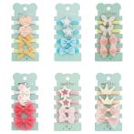 Резинки для волос MESHU, medium, c текстильными топперами, ассорти, 4шт., диаметр 3см, европодвес