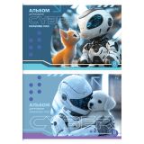 Альбом для рисования 08л., А4, на скрепке BG "Робот и пушистик"