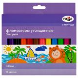 Фломастеры Гамма "Малыш", 12цв., утолщенные, смываемые, картон. упак., европодвес Фломастеры Гамма "Малыш", 12цв., утолщенные, смываемые, картон. упак., европодвес