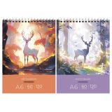 Скетчбук 60л., А6 BG "Сказочный олень", на гребне, глянцевая ламинация, 120г/м2 Скетчбук 60л., А6 BG "Сказочный олень", на гребне, глянцевая ламинация, 120г/м2