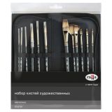 УЦЕНКА - Набор художественных кистей синтетика Гамма "Модерн", 12шт., тканевый пенал, блистер, европодвес