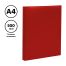 Папка на 2 кольцах СТАММ А4, 25мм, 500мкм, пластик, красная