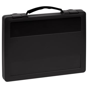 Портфель СТАММ с выдвижной ручкой, 270*350*45мм, черный Портфель СТАММ с выдвижной ручкой, 270*350*45мм, черный