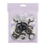 Резинки для волос MESHU, черные и белые, 40шт., диаметр 2,5см, европодвес