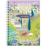 Скетчбук-тетрадь 120л., А5 BG "Pastorale moderne", на гребне, матовая ламинация, трехцветный тонированный блок, твердая обложка, 80г/м2 Скетчбук-тетрадь 120л., А5 BG "Pastorale moderne", на гребне, матовая ламинация, трехцветный тонированный блок, твердая обложка, 80г/м2