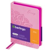 Ежедневник датированный 2026г., А6, 184л., кожзам, Berlingo "Starlight S", металлик срез, розовый