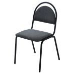 Стул Фабрикант "Стандарт" ТК-3, BL, каркас металл черный, обивка ткань светло-серая с черным