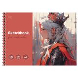 Скетчбук для акварели 20л., А5 BG "Титул", на гребне, глянцевая ламинация, 180г/м2 Скетчбук для акварели 20л., А5 BG "Титул", на гребне, глянцевая ламинация, 180г/м2