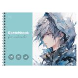 Скетчбук для акварели 20л., А5 BG "Стихия", на гребне, глянцевая ламинация, 180г/м2 Скетчбук для акварели 20л., А5 BG "Стихия", на гребне, глянцевая ламинация, 180г/м2