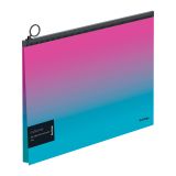 Папка-конверт на молнии с расширением Berlingo "Radiance" А4, 180мкм, розовый/голубой градиент