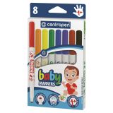 Фломастеры Centropen "Baby markers", 08цв., утолщенные, смываемые, картон, европодвес Фломастеры Centropen "Baby markers", 08цв., утолщенные, смываемые, картон, европодвес