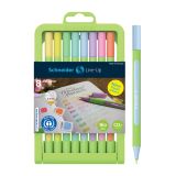 Набор капиллярных ручек Schneider "Line-Up Pastel" 08цв., 0,4мм, пласт. пенал-подставка, европодвес