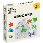 Аквамозаика ТРИ СОВЫ "Динозавры", набор инструментов, трафареты, картонная коробка 12*12см
